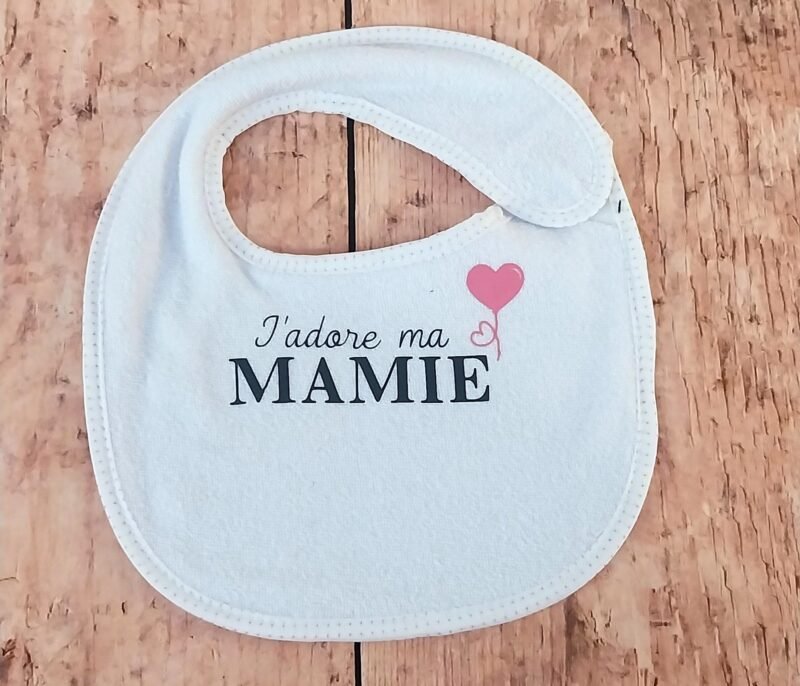 Bavoir "J'adore ma mamie"