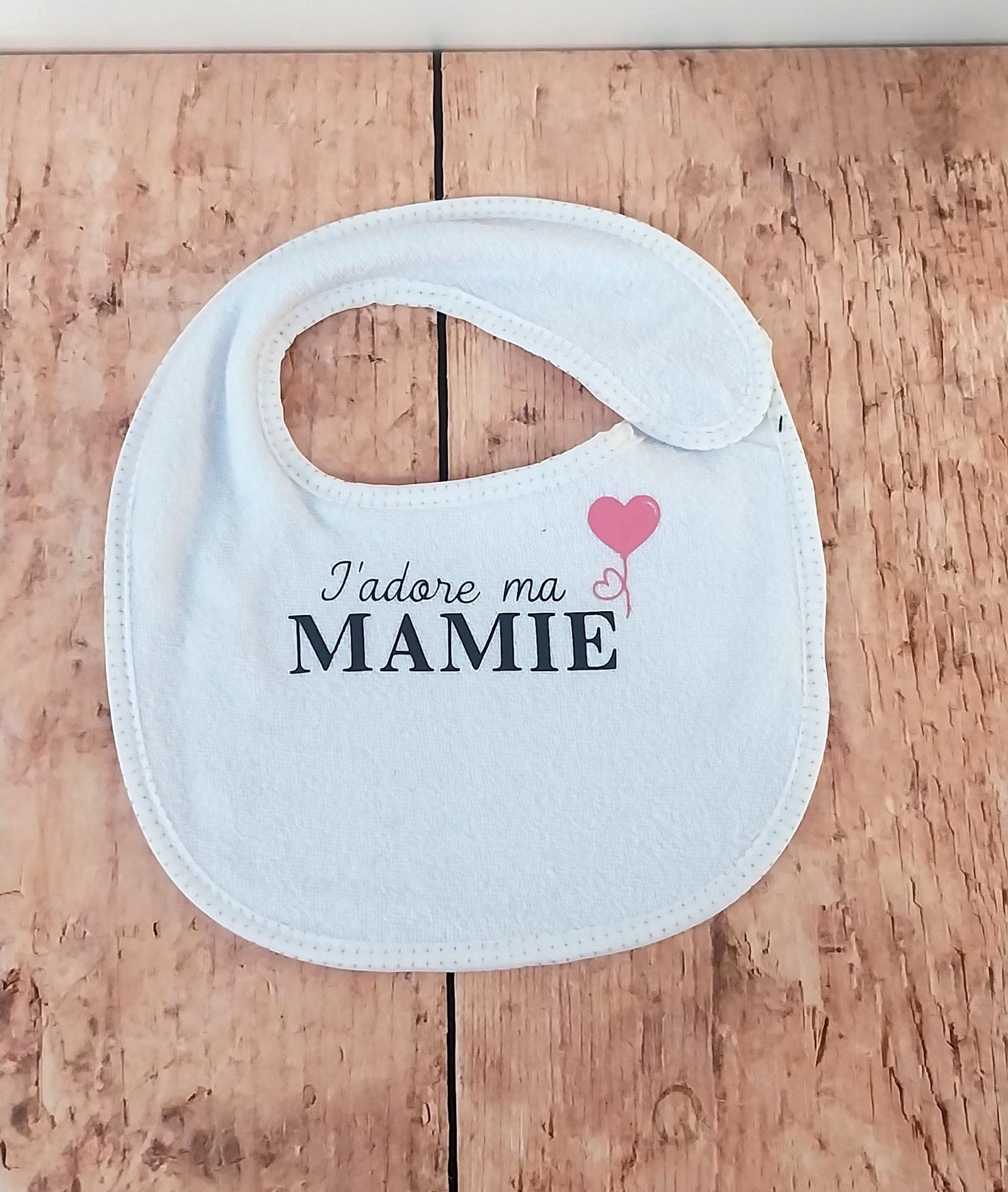 Bavoir "J'adore ma mamie"