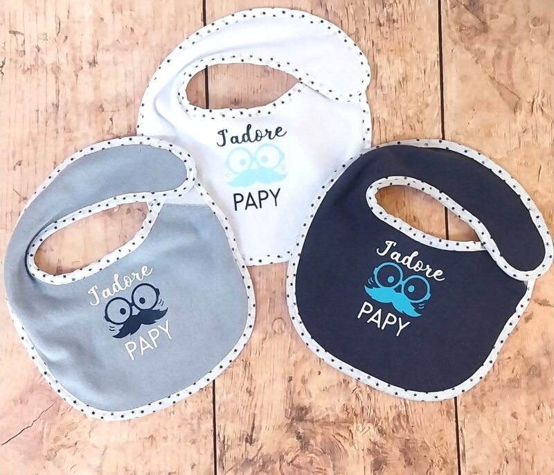 Bavoirs "J'adore PAPY" lot de 3